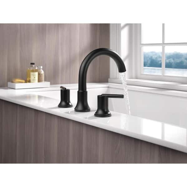 Trinsic 2-Handle Deck Mount Roman Tub Faucet Trim Kit in Matte Black (Valve not Included)