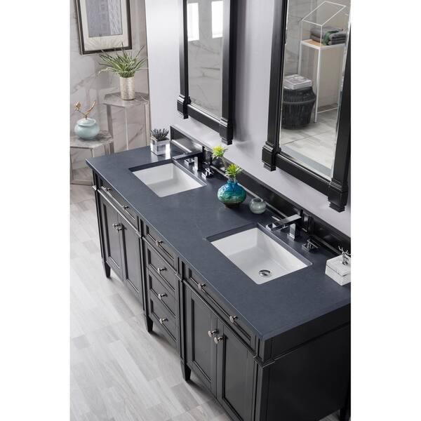 James Martin Vanities Brittany 72 In Double Bath Vanity Black Onyx With Quartz Top Charcoal Soapstone White Basin 650 V72 Bko 3csp The Home Depot James Martin Vanities Brittany 72 In, Brittany 72 Double Bathroom Vanity
