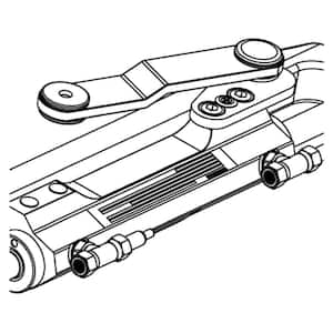 Silver steer Front Mount Hydraulic Port Steering Cylinder With Offset Arm, 7.3cu.in.