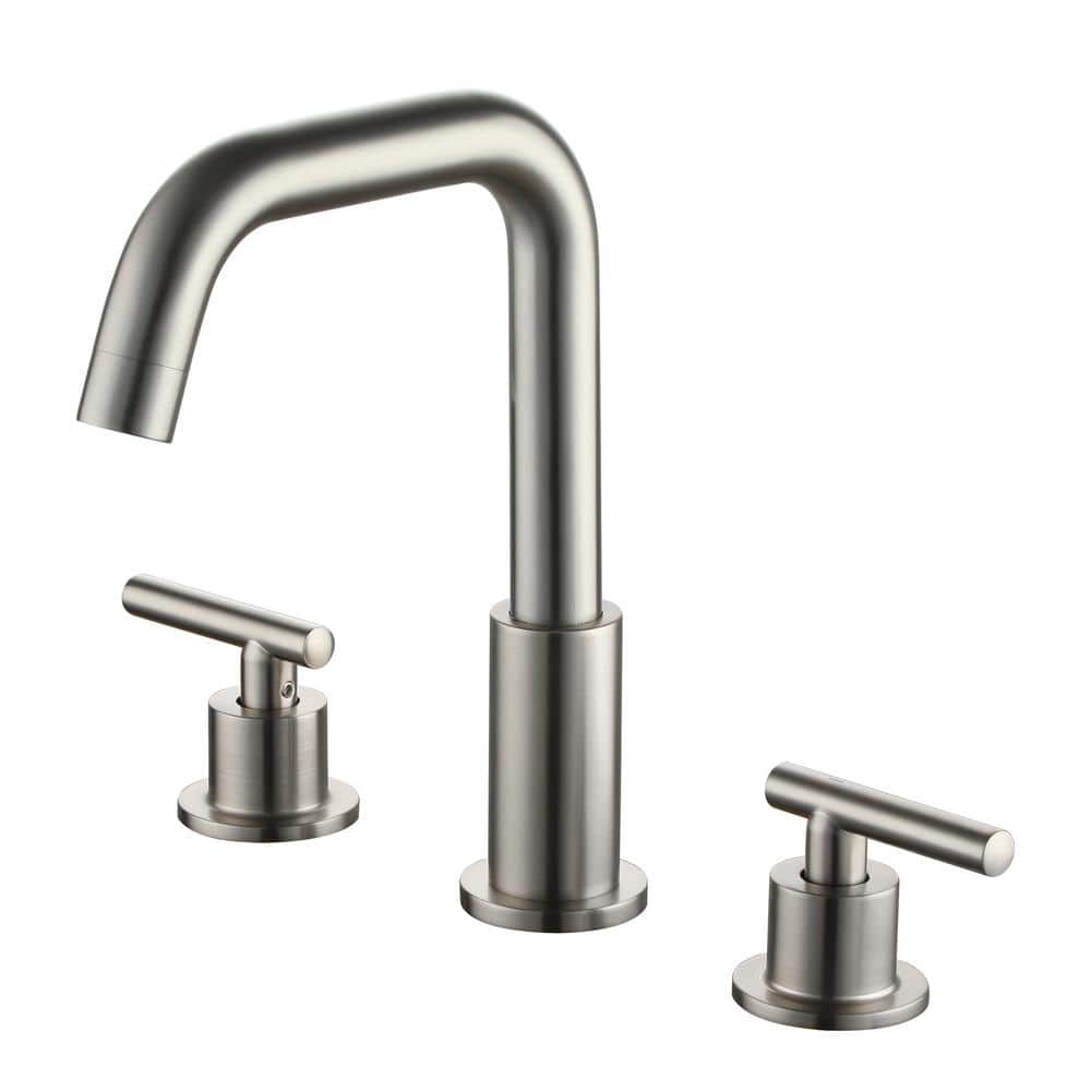 8 in. Widespread 2-Handle Mid-Arc Bathroom Faucet with Valve and cUPC Water
