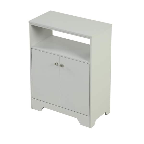 Magic Home Tall Bathroom Freestanding Storage Cabinet with Adjustable  Shelf, Drawer and Acrylic Doors,Grey CS-WF283639AAL - The Home Depot