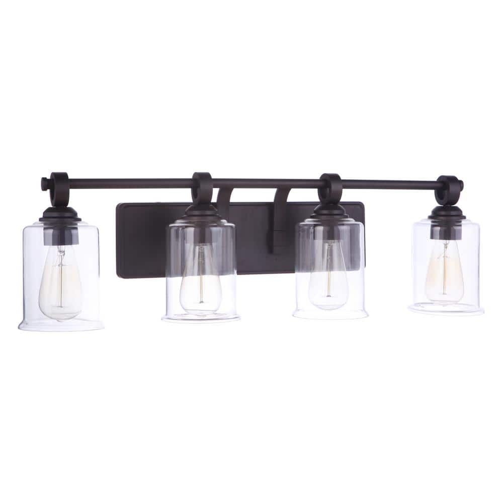 Romero 30.38 in. 4 Light Espresso Finish Vanity Light with Clear Glass Shade price history on PriceWatchPro