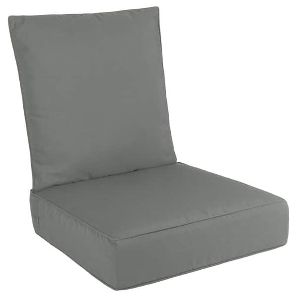 Pure Garden 24 x 24 Gray Outdoor Dining Chair Cushions with Sun and Water-Resistant Removable Covers