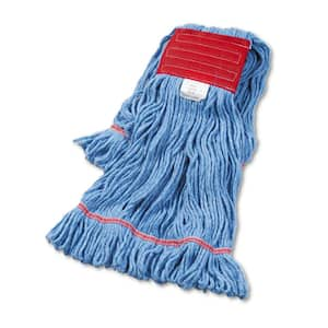 Blue Large Cotton/Synthetic Fiber Super Loop Wet Flat Mop Mop Head, 5 in. Headband