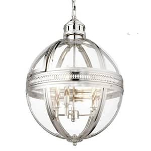 Overbey 3-Light Silver Victorian Glass Chandelier Pendant Ornament Glass Shade