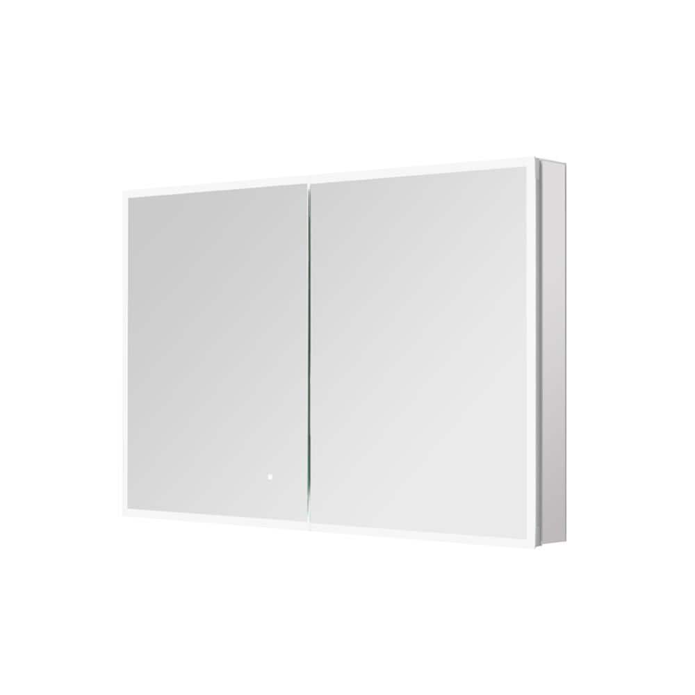 Edge Royale 48 in. W x 32 in. H Rectangular Medicine Cabinet with Mirror, B