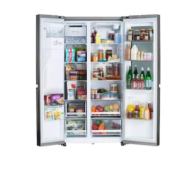 23 cu. ft. Side by Side Smart Refrigerator with InstaView, Craft Ice in PrintProof Stainless Steel, Counter Depth