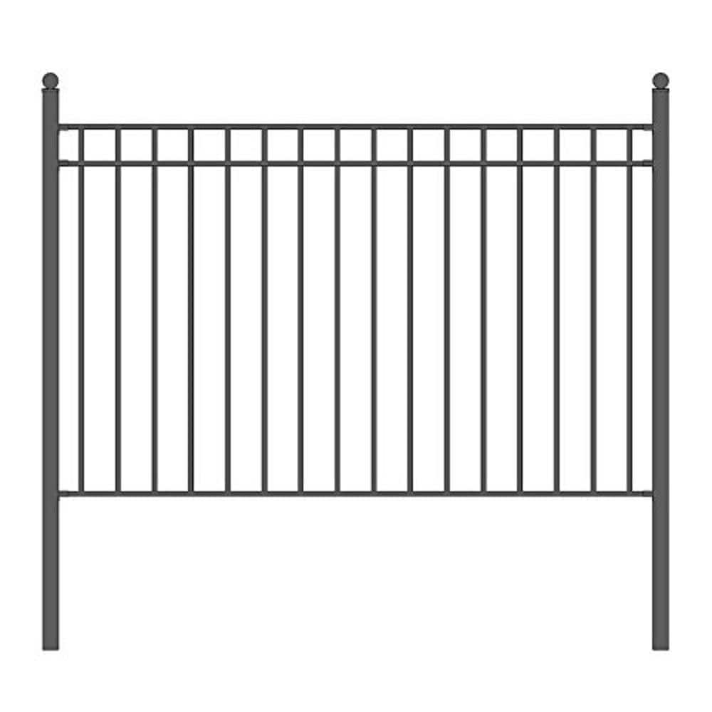 ALEKO Madrid 5 ft. x 8 ft. Black Iron Fence Panel