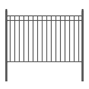 Madrid 5 ft. x 8 ft. Black Iron Fence Panel