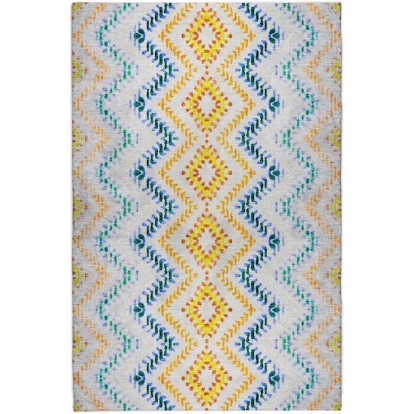 Dream Shag Premium Machine Washable Abstract ADS683 Beige 9 ft. x 12 ft. Area Rug