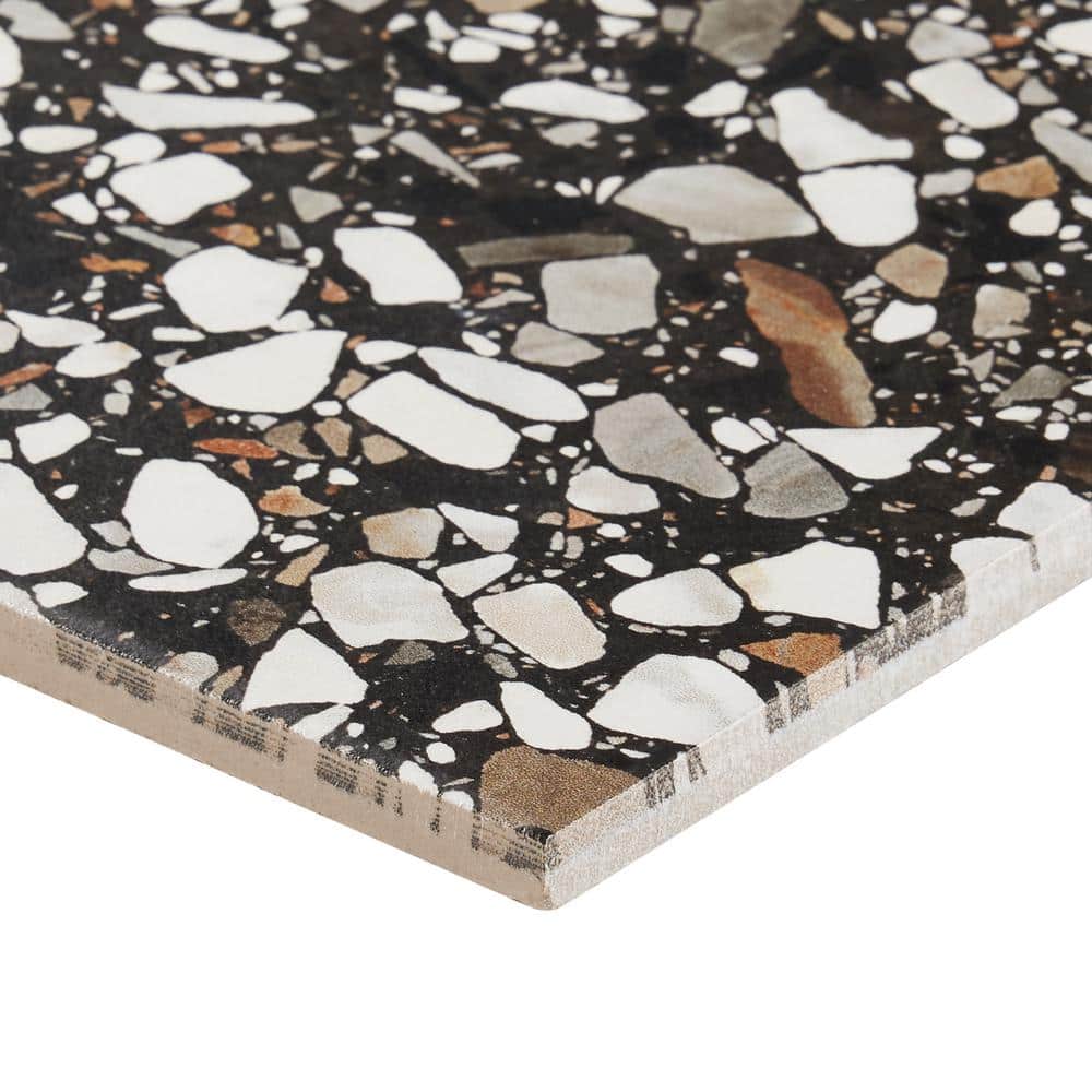 Grain Black Matte Porcelain Patterned Floor and Wall Tile