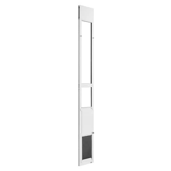12.25 in H x 8.25 in W Adjustable Height Dog Door Lockable Design for Sliding Glass Doors, Aluminum Frame Pet Doors