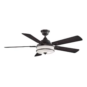 Stafford 52 in. Dark Bronze Ceiling Fan with Light Kit and Remote Control