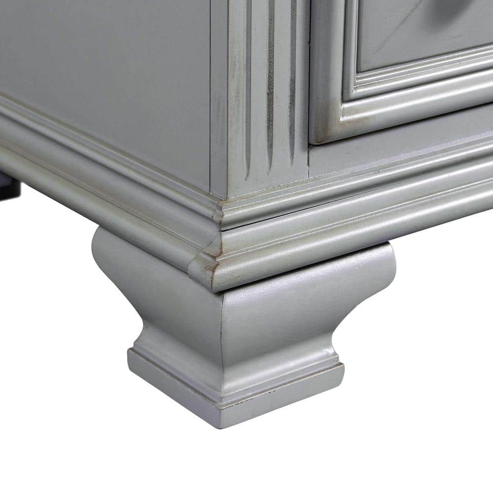 Gray Pine Transitional 6-Drawer Vertical Chest with Felt Lined Drawers