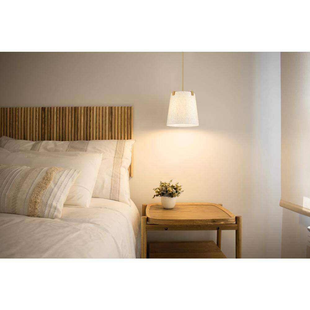 Weston 13" Modern Gold Steel Pendant Light with Cream Shade
