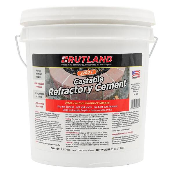 Rutland 25 lbs. Castable Refractory Cement Tub