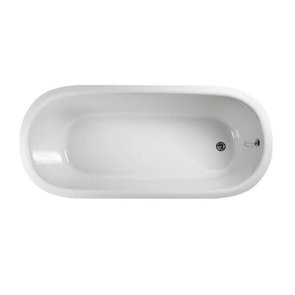 Aquatica Inflection-A 4.92 ft. EcoMarmor Double Ended Flatbottom Non-Whirlpool Bathtub in White