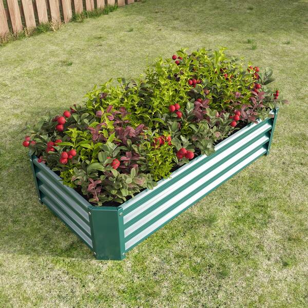 Green 47 in. x 24 in. x 12 in. Galvanized Steel Raised Garden Bed