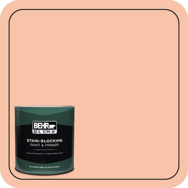 BEHR ULTRA 1 qt. #230C-3 Pink Beach Semi-Gloss Enamel Exterior Paint & Primer