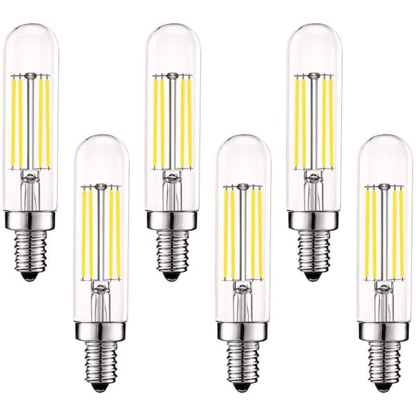 LUXRITE 60-Watt Equivalent T6 T6.5 Dimmable Edison LED Light Bulbs 5-Watt UL Listed 5000K Bright White (6-Pack)