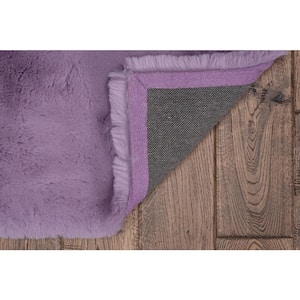 Amelia Faux Rabbit Lavender 5x7 Area rug