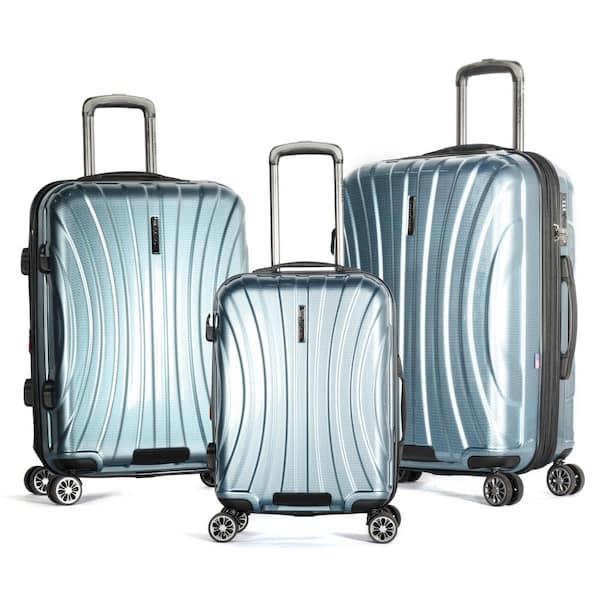 Olympia USA Phoenix 3-Piece Expandable Blue Hardcase Spinner Set