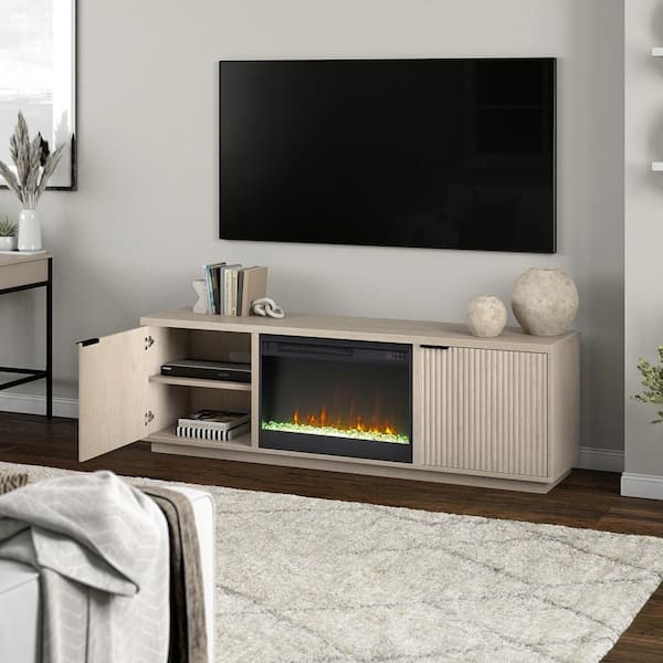 Meyer&Cross Mansfield 70 in. Alder White TV Stand Fits TV's