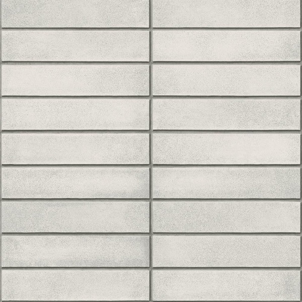 A-Street Prints Midcentury Light Grey Modern Bricks Paper Strippable Roll (Covers 56.4 sq. ft.)