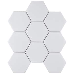 Metro 4 in. Super Hex Glossy White 10 in. x 11-1/2 in. Porcelain Mosaic Tile (8.2 sq. ft./Case)