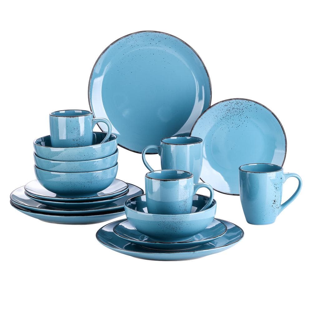 Navia 16-Piece Vintage Oceano Sea Blue Stoneware Dinnerware Set (Service for 4) -  vancasso, VC-NAVIA-6-SL