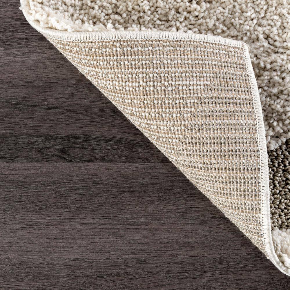 Lt Beige Tufted Synthetic Shag Area Rug, 62" x 26"