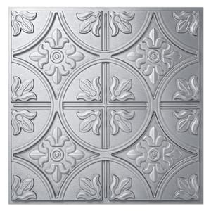 Silver 2 ft. x 2 ft. PVC Decorative Drop in/Lay in Ceiling Tile (48sq.ft./case)