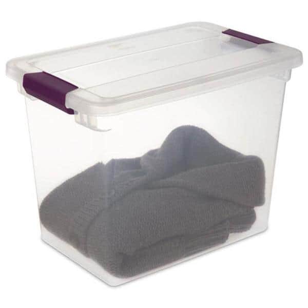 Sterilite 40 Qt Clear Plastic Storage Bin Totes w/ Latching Lid, Gray (24  Pack), 24pk - Fry's Food Stores
