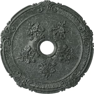1-1/2" x 26" x 26" Polyurethane Attica with Rose Ceiling Medallion, Athenian Green Crackle