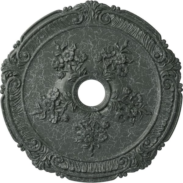 Ekena Millwork 1-1/2" x 26" x 26" Polyurethane Attica with Rose Ceiling Medallion, Athenian Green Crackle