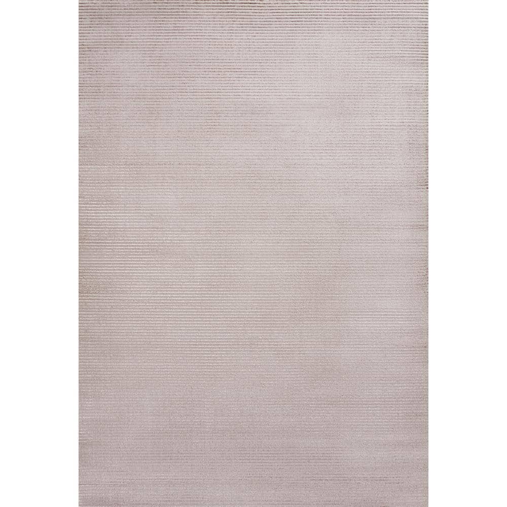 Cole Modern Minimalist Pinstripe High-Low Cream/Silver 3 ft. x 5 ft. Area Rug price history on PriceWatchPro