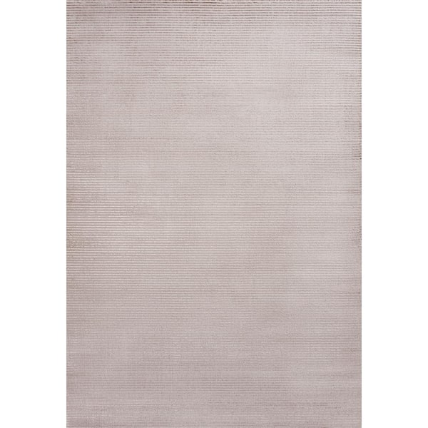 Cole Modern Minimalist Pinstripe High-Low Cream/Silver 5 ft. x 8 ft. Area Rug