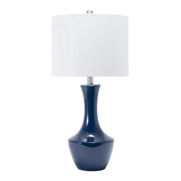 nuLOOM Gatlin 27 in. Blue Ceramic Contemporary Table Lamp with Shade