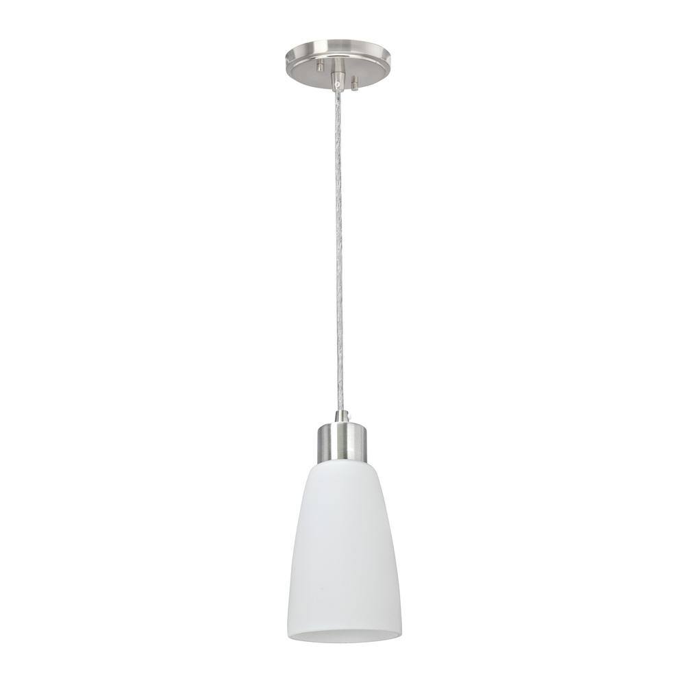 Adjustable Chrome Mini Pendant Light with Frosted Glass Shade