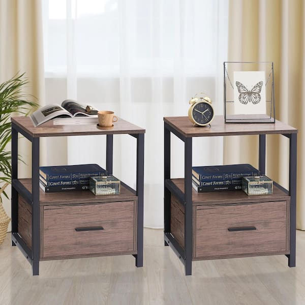 VECELO Nightstands X-Design Side End Table Night Stand