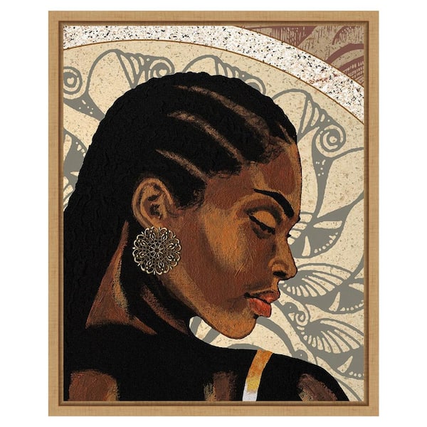 Amanti Art Expressions II by Alonzo Saunders 16 in. W x 20 in. H. Canvas Wall Art Print Framed in Brown
