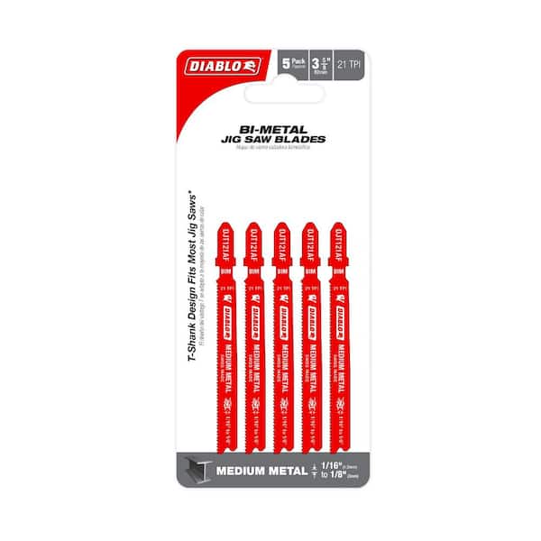 3 in. x 24 TPI HSS Medium Metal Jigsaw Blade (5-Pack) 3 in. x 24 TPI HSS Medium Metal Jigsaw Blade (5-Pack)