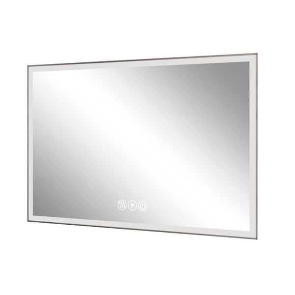 48 in. x 32 in. Adjustable LED with 3-Color Temperatures Bathroom Clear Mirror (1-Pack)