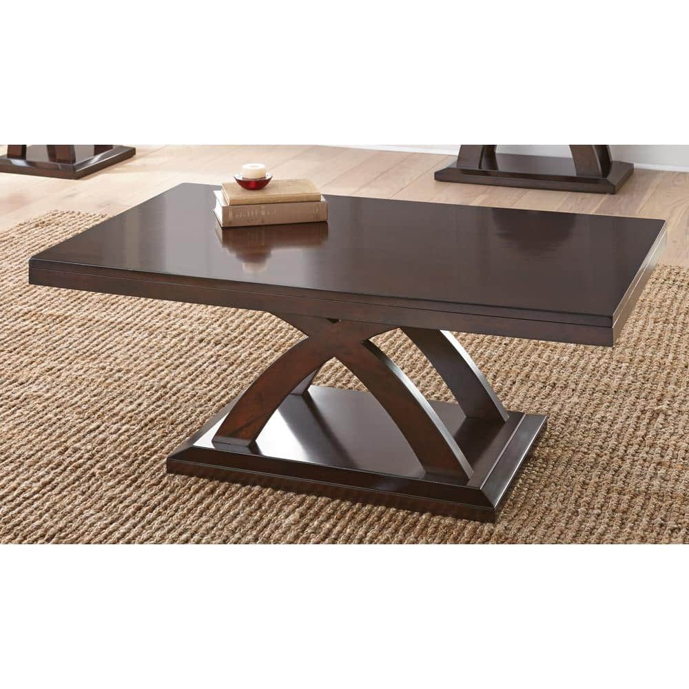 Jocelyn Espresso Cherry Rectangular Wood Cocktail Table