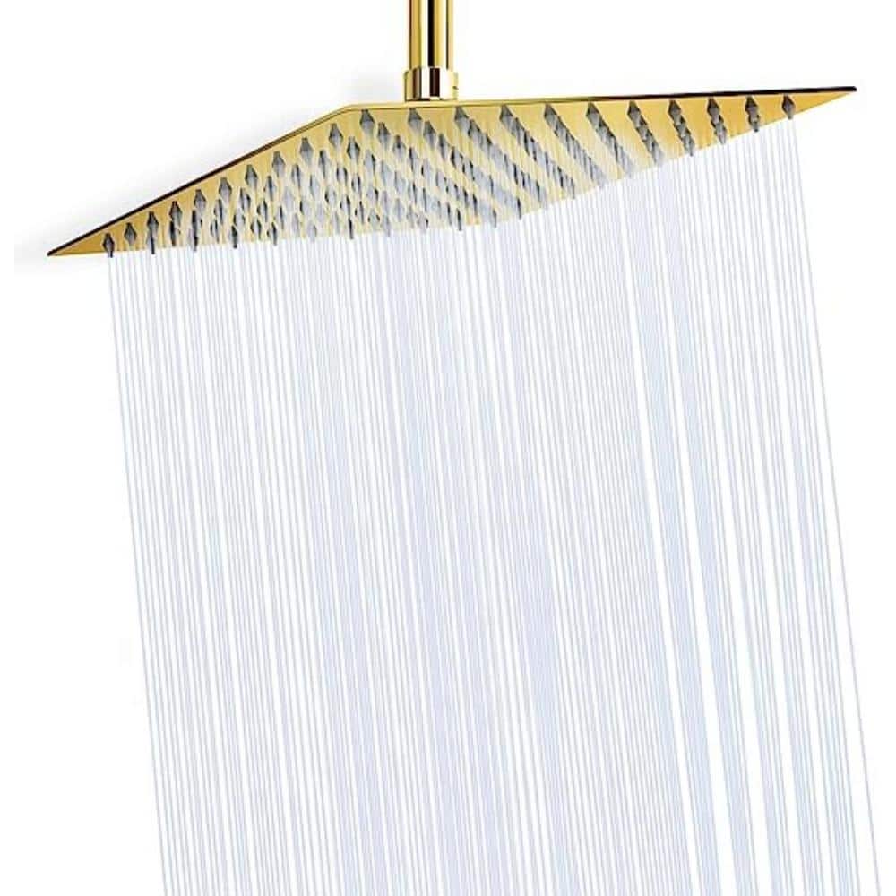 Rain Shower head 3-Spray Patterns with 1.8 GPM 10 in. Wall Mount Rain Fixed