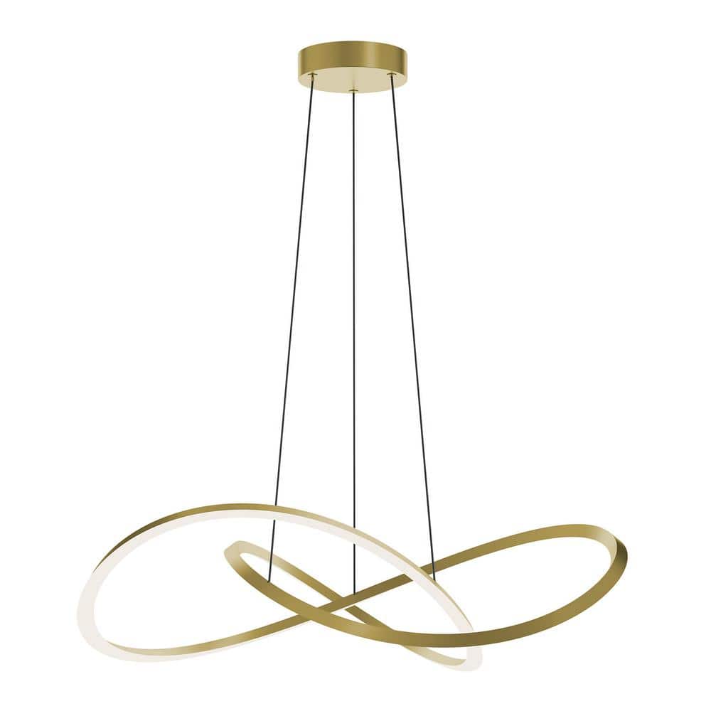 Celeste 40-Watt 1 Light Light Antique Brass Statement Integrated LED Pendant Light with Acrylic Shade price history on PriceWatchPro
