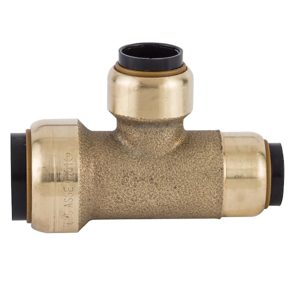 Tectite 3 4 In X 1 2 In X 1 2 In Brass Push To Connect Reducer Tee Fsbt