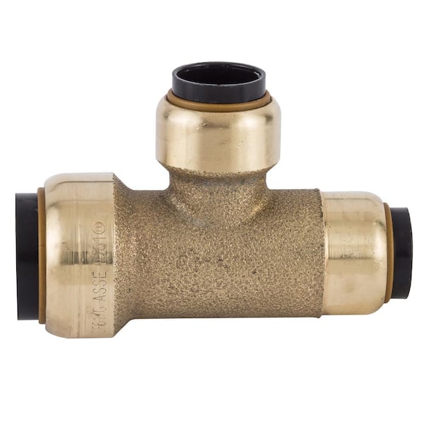 Tectite 3/4 in. x 1/2 in. x 1/2 in. Brass Push-to-Connect Reducer Tee