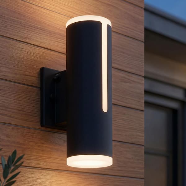 Artika Linea Black Modern Dusk to Dawn Integrated LED Outdoor