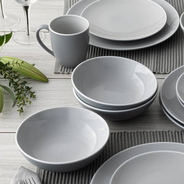 Noritake ColorTrio Slate 16-Piece (Gray) Porcelain Coupe
